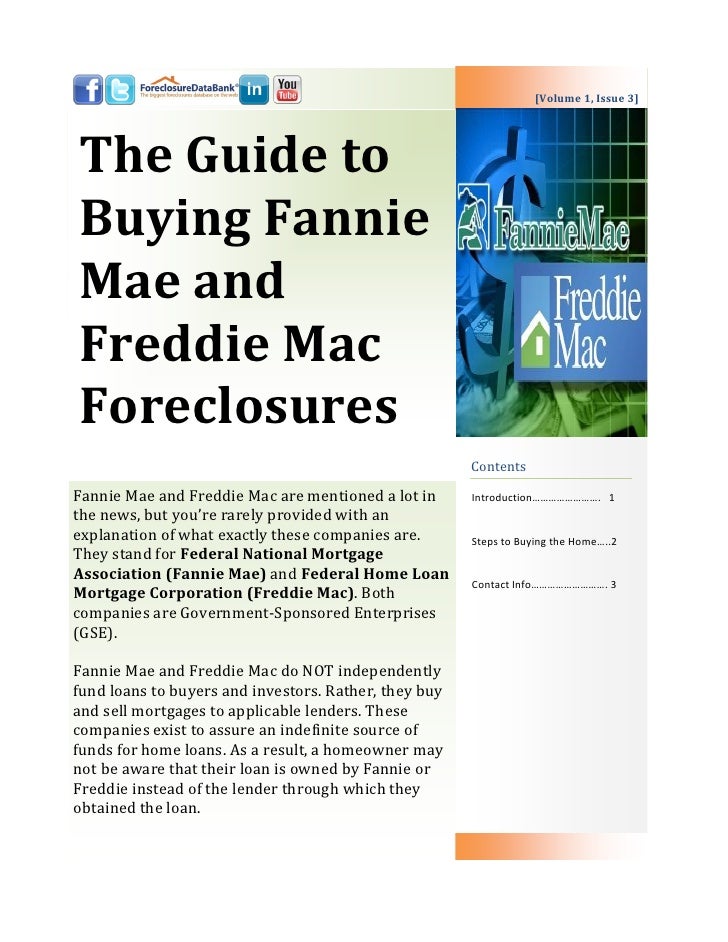 fannie mae freddie mac foreclosures